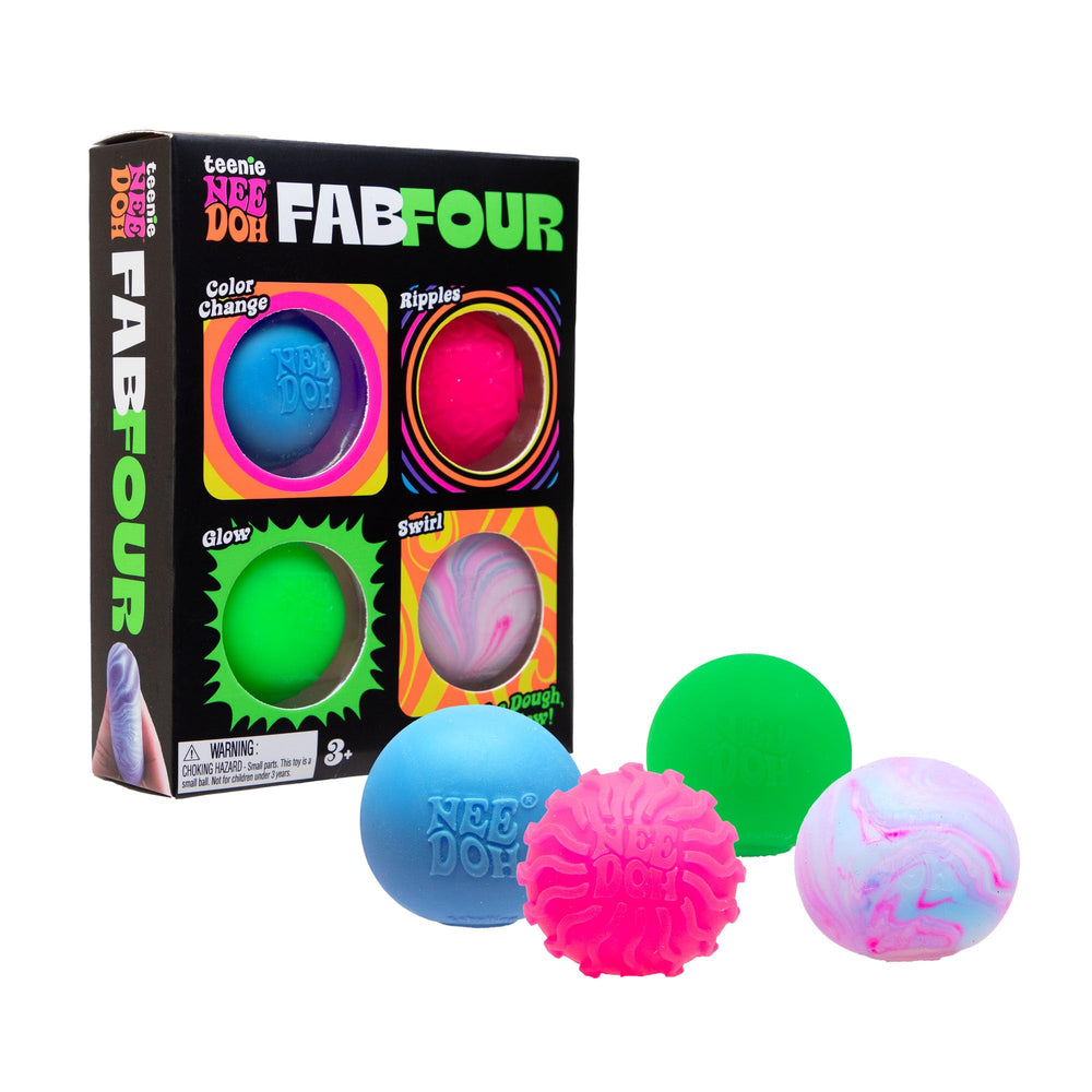 Schylling NeeDoh Teenie Fab Four color-change in hand for tactile fun