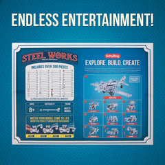 Schylling Steel Works instruction pages show clear, step-by-step setup.