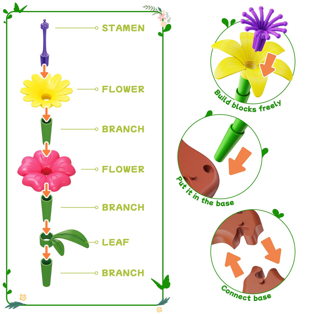Scientoy leaves and petals in bright colors spark creative garden designs.