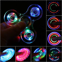 SCIONE LED fidget spinner with crystal ABS shell, smooth spin for desk, commute, or travel.