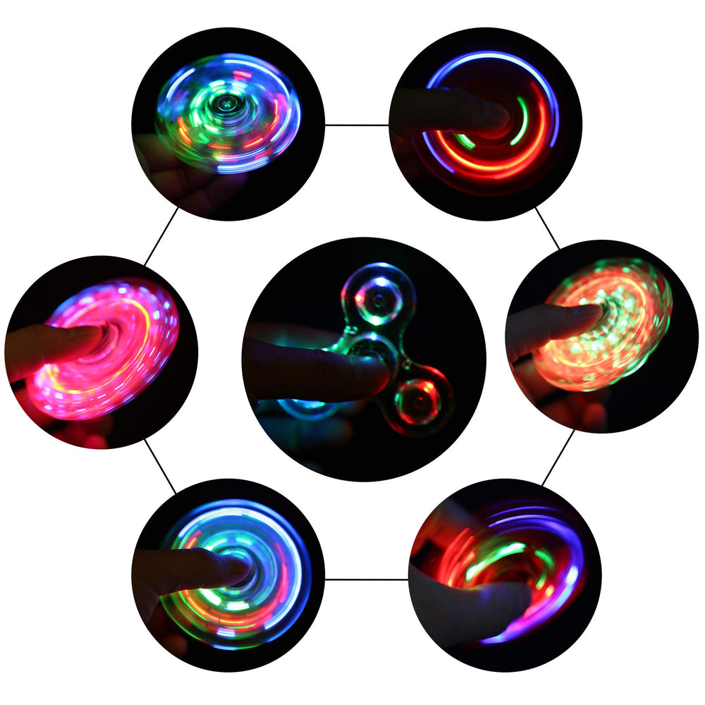 SCIONE LED fidget spinner showcases three flashing modes for dynamic visual appeal.