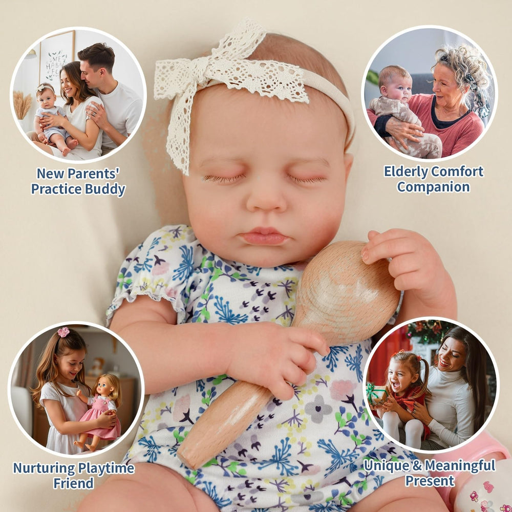 SCOM 20-inch gift includes birth certificate and wristband for realism.