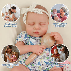 SCOM 20-inch gift includes birth certificate and wristband for realism.
