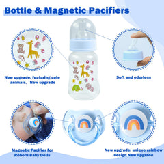 SCOM blue style pacifier set adds bright, inviting color to playtime.