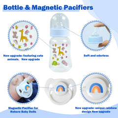 Close-up of SCOM bottle with blue detailing for doll feeding scenes