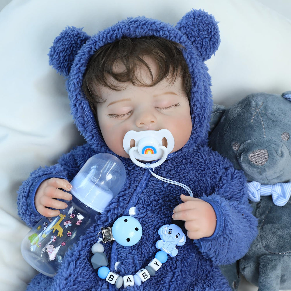 SCOM magnetic pacifier blue for secure attachment during doll play