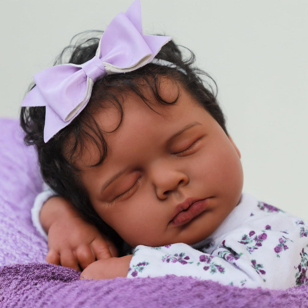 SCOM Reborn 20-inch Black Girl doll side view ideal for imaginative storytelling.