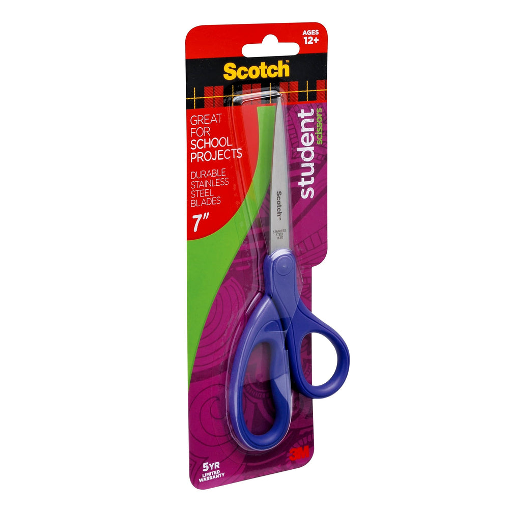Scotch Student Scissors 7-Inch right-handed design optimized for students.