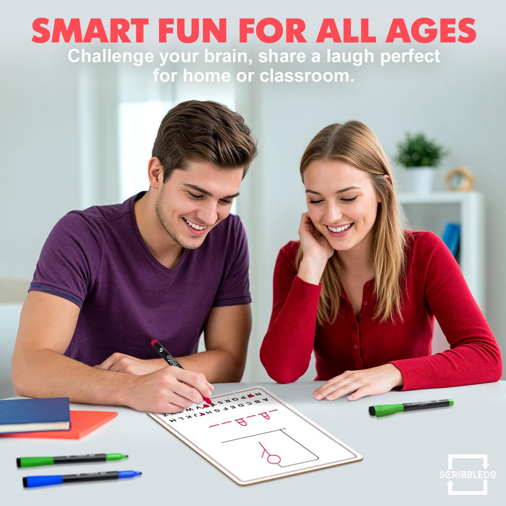 Scribbledo Hangman family-game-night friendly activity for kids and adults.