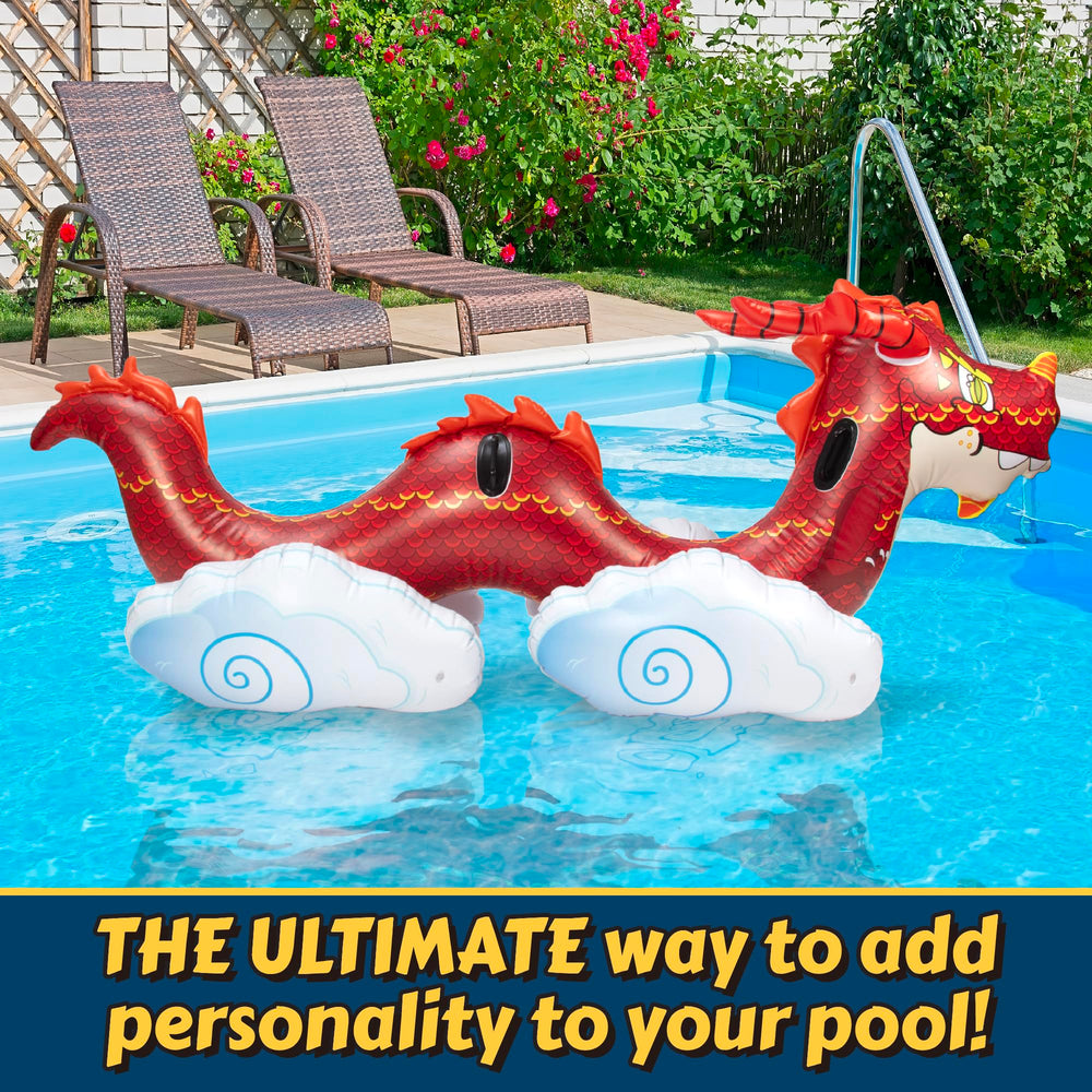 SCS Direct dragon float durable for beach and lake water play.