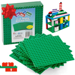 SCS Direct green baseplates close-up highlights sturdy material.