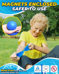SCUATANBE magnetic self-sealing balloons demonstrate secure seal for splash-heavy play.