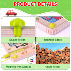 Scuwtocn wooden edges ensure safe, kid-friendly play and durability.