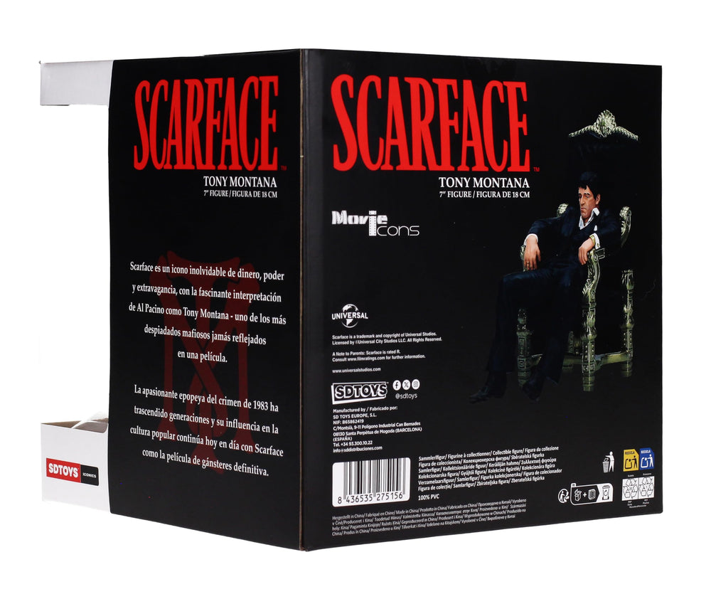 SD TOYS Scarface Tony Montana throne packaging included for complete display setup
