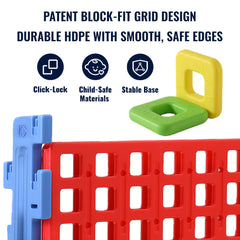 SDADI screwless giant 4-in-a-row interlocking blocks provide wobble-free construction