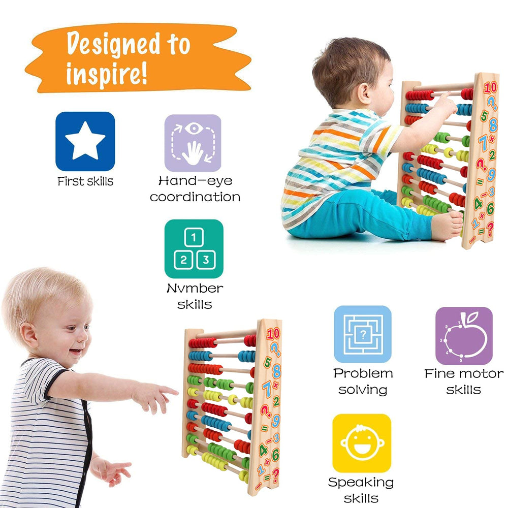Sealive abacus for toddlers with 100 beads supports counting and fine motor development.