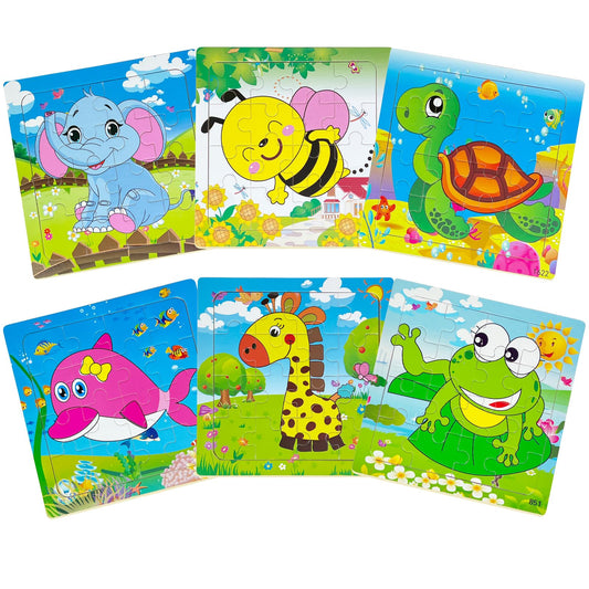 Sealive elephants-turtles-bees 16-piece puzzle boosts concentration and fine motor skills.