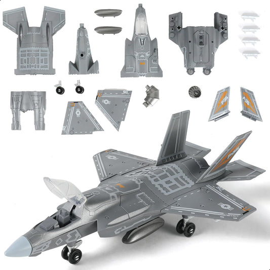 SEBUNAS 1:72 F-35 model kit with open cockpit for display and play.