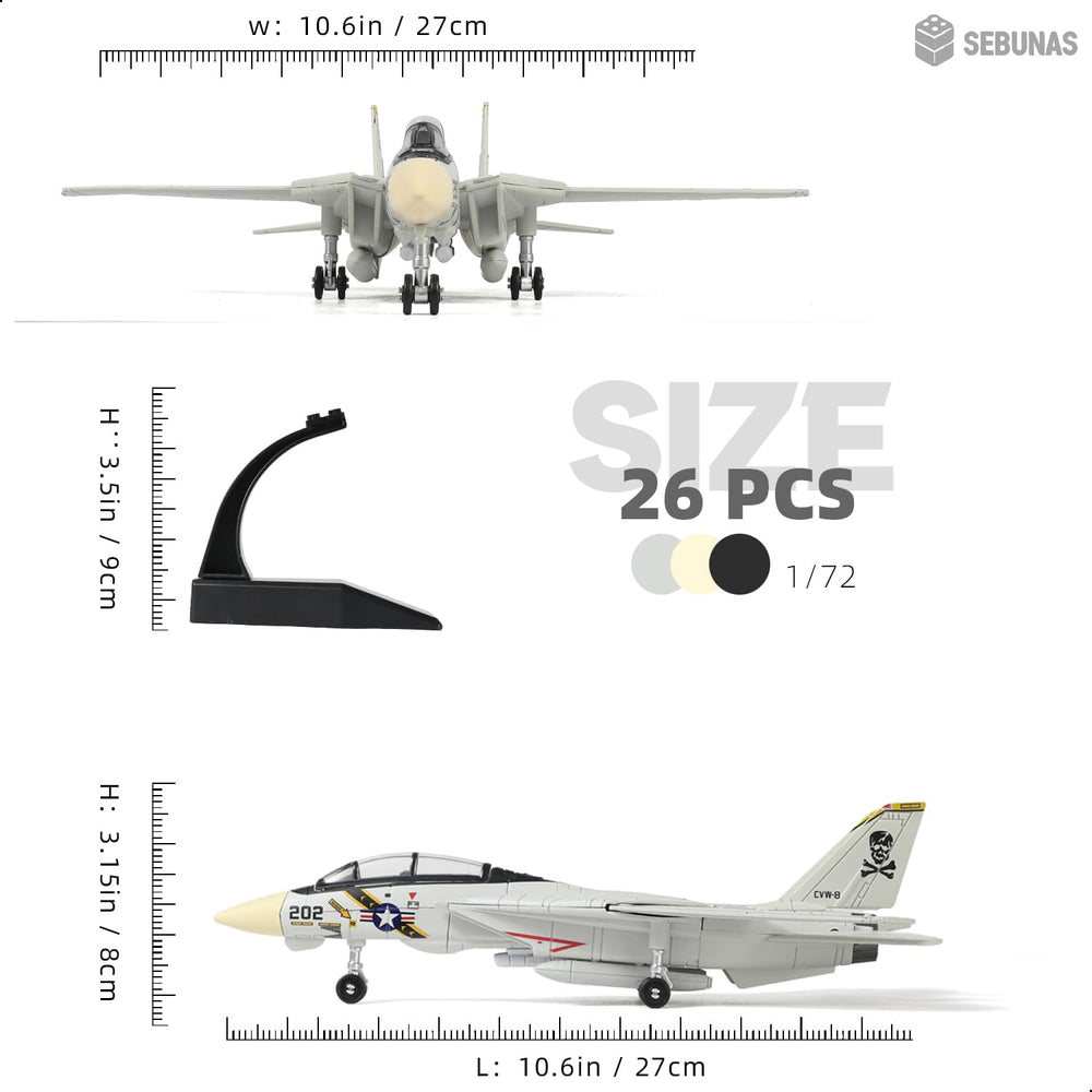Sebunas F-14 Tomcat assembly in progress shows beginner-friendly steps for hands-on learning.