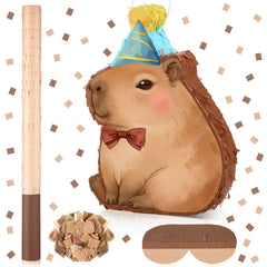 Seematn capybara pinata bundle front view for festive party decor.