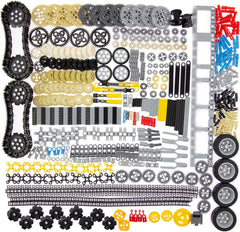 SEEMEY 844Pcs pins gears axles set for versatile building projects and upgrades.