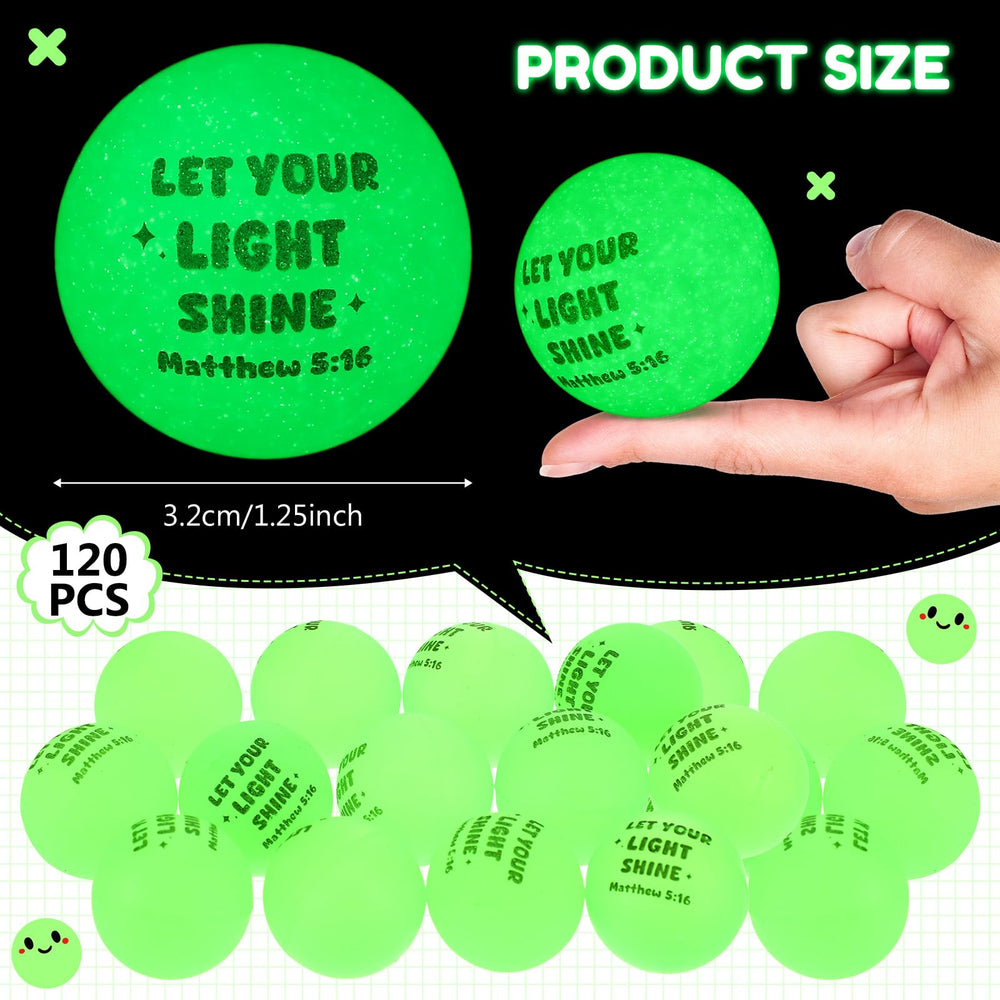 Seenelling Bible verse ball green glow ideal for kids' parties and classroom use
