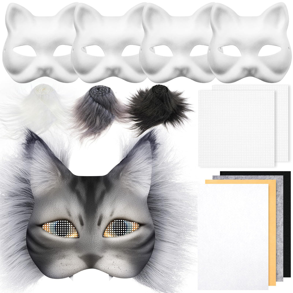Seenelling cat mask kit blank ready for customization and creative therian cosplay