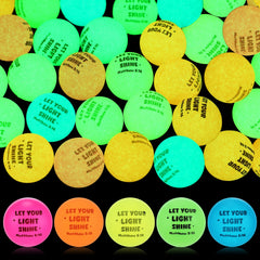 Seenelling Christian glow balls pack with Bible verses for gifts and classroom activities.