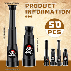 Seenelling mini pirate telescope with sticker enhances pirate-themed decoration.