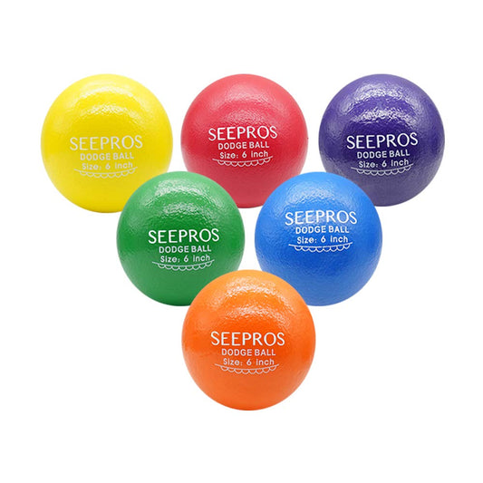 SEEPROS foam dodgeball purple for indoor play with easy grip.