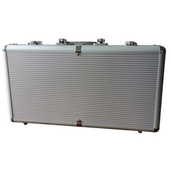 SEETOOOGAMES empty aluminum poker chip case exterior for durable protection and stylish storage.
