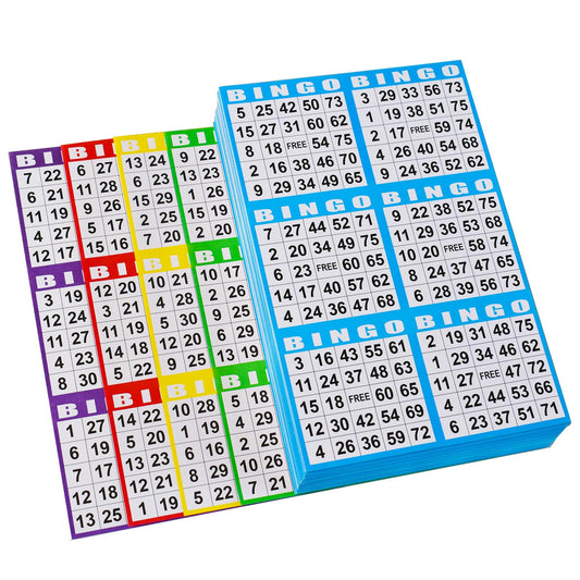 SEETOOOGAMES bingo paper cards bulk with 6-card sets in 5-sheet books for large groups