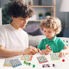 SEETOOOGAMES bingo set-200 books-5 colored cards; varied colors boost engagement