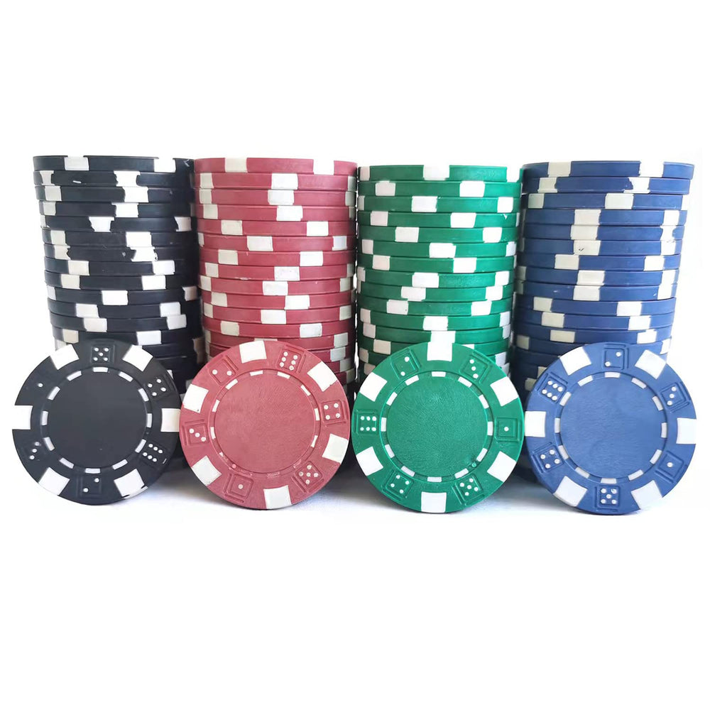SEETOOOGAMES black striped poker chip high contrast for legible stacks.