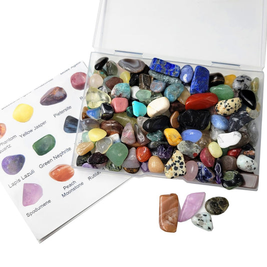 SeeuFun 60Kinds mixed gemstones chips for jewelry making and mineral study