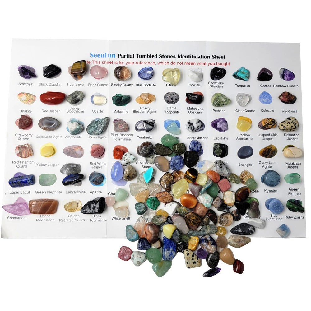 SeeuFun rough crystal stones in irregular shapes, ideal for tumbling and display