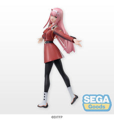 SEGA Darling in the FRANXX Zero Two figure close-up shows intricate sculpt and paintwork.