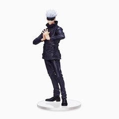 SEGA Jujutsu Kaisen SPM Figure Satoru Gojo dynamic pose on base stand for stability.