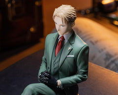 SPY x FAMILY Loid Forger perching figure adds dynamic display to desks or showcases.