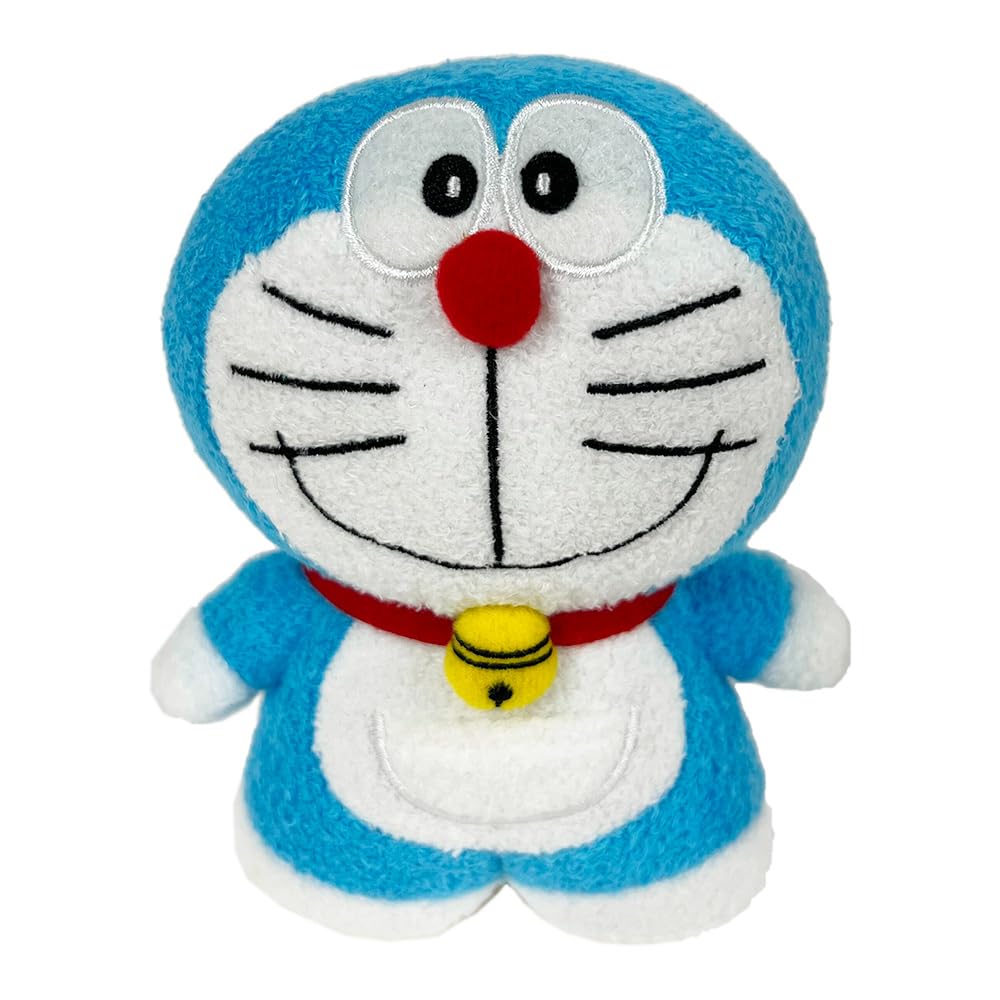 Sekiguchi Doraemon plush front view with soft fabric for cozy display