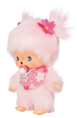 Sekiguchi Monchhichi Bebichichi Sakura shows removable dummy for interactive play.