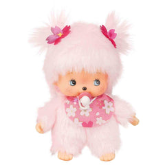 Sekiguchi Monchhichi Bebichichi Sakura features pastel hair flowers for playful styling.