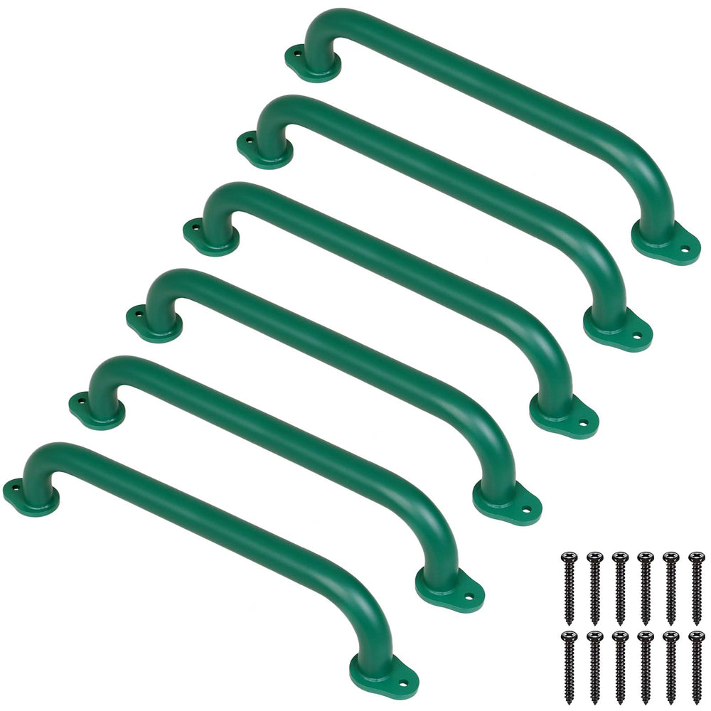 SELEWARE six 17-inch green safety handles with secure grip for indoor or outdoor play