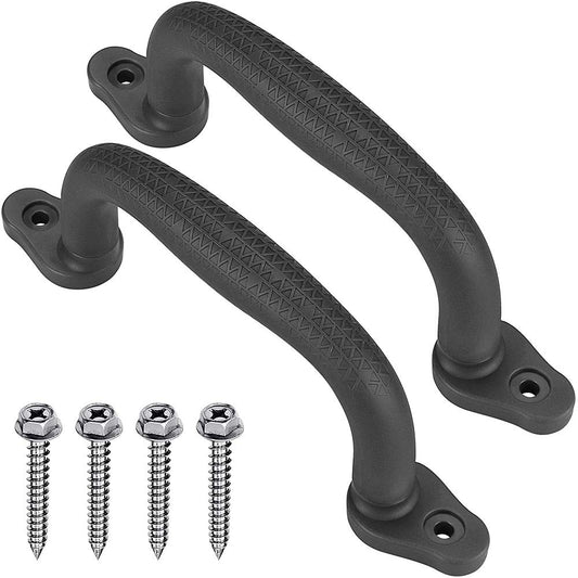 SELEWARE black playground safety handles front view showing secure grip