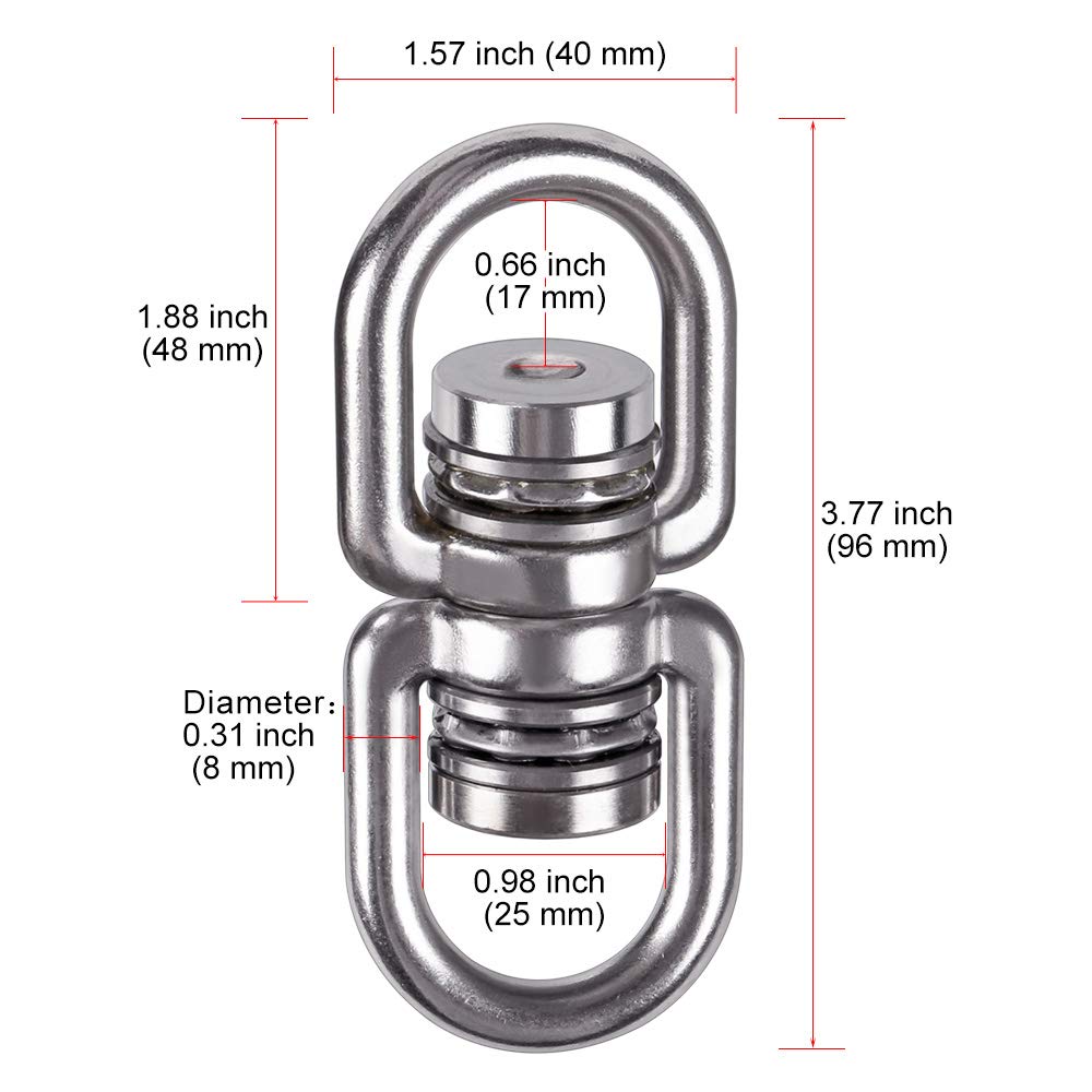 SELEWARE swivel ideal for aerial yoga rigs with 360° movement.