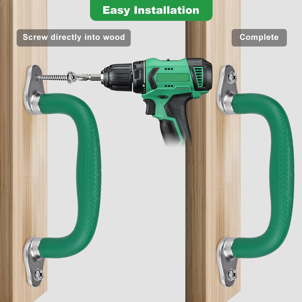 SELEWARE Green Playground Safety Handle demonstrates durable materials used.