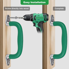 SELEWARE Green Playground Safety Handle demonstrates durable materials used.