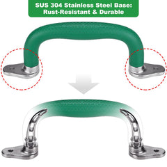 SELEWARE Green Playground Safety Handle side view, durable grip for climbing.