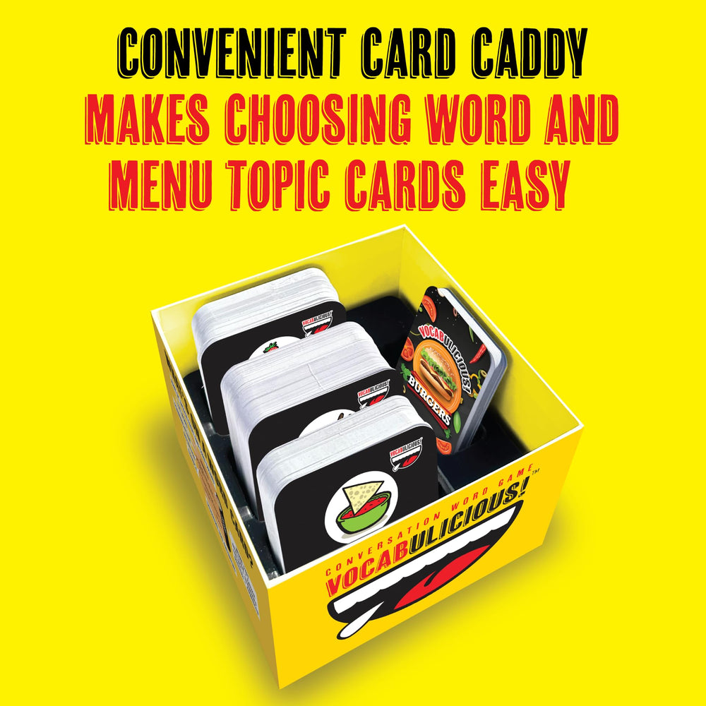 VOCABULICIOUS entree cards provide medium-level word challenges for growth.