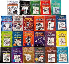 semyuin Diary of a Wimpy Kid 1-24 box set spine lineup enhances visual order on shelves.